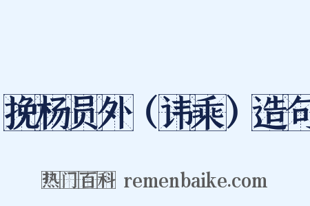 挽杨员外（讳乘）造句是什么意思的图片